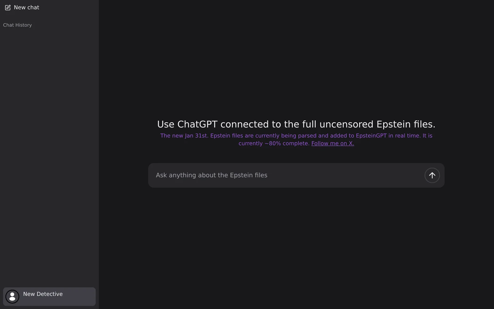 EpsteinGPT screenshot 1