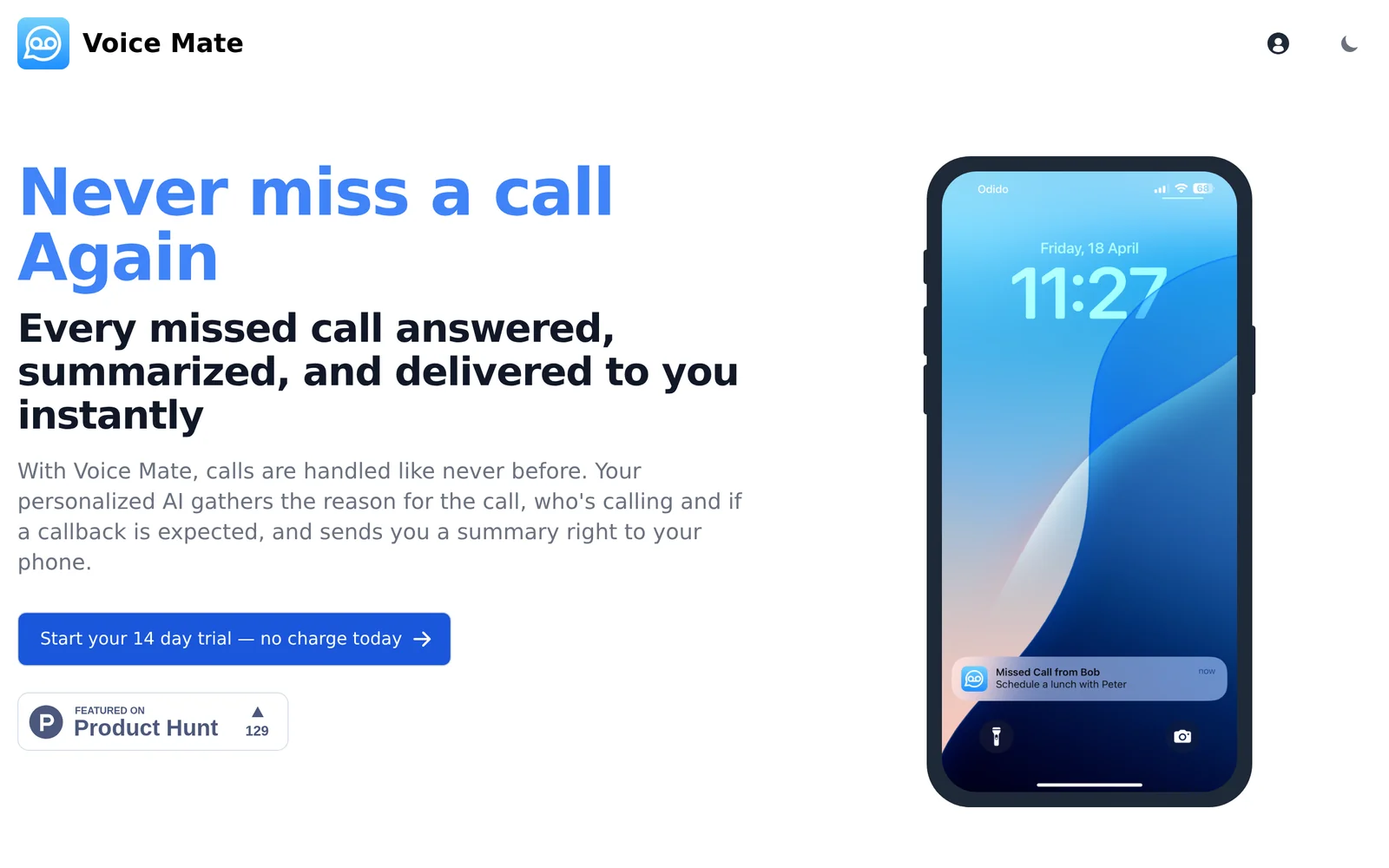 Voice Mate - AI powered Voicemail screenshot 1