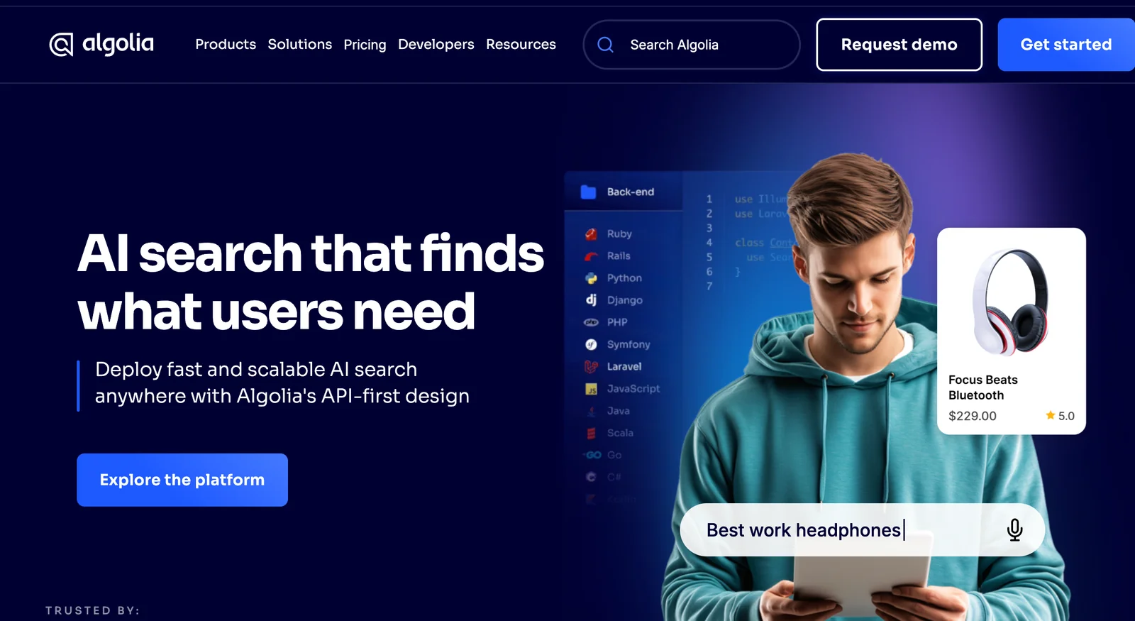 Algolia screenshot 1