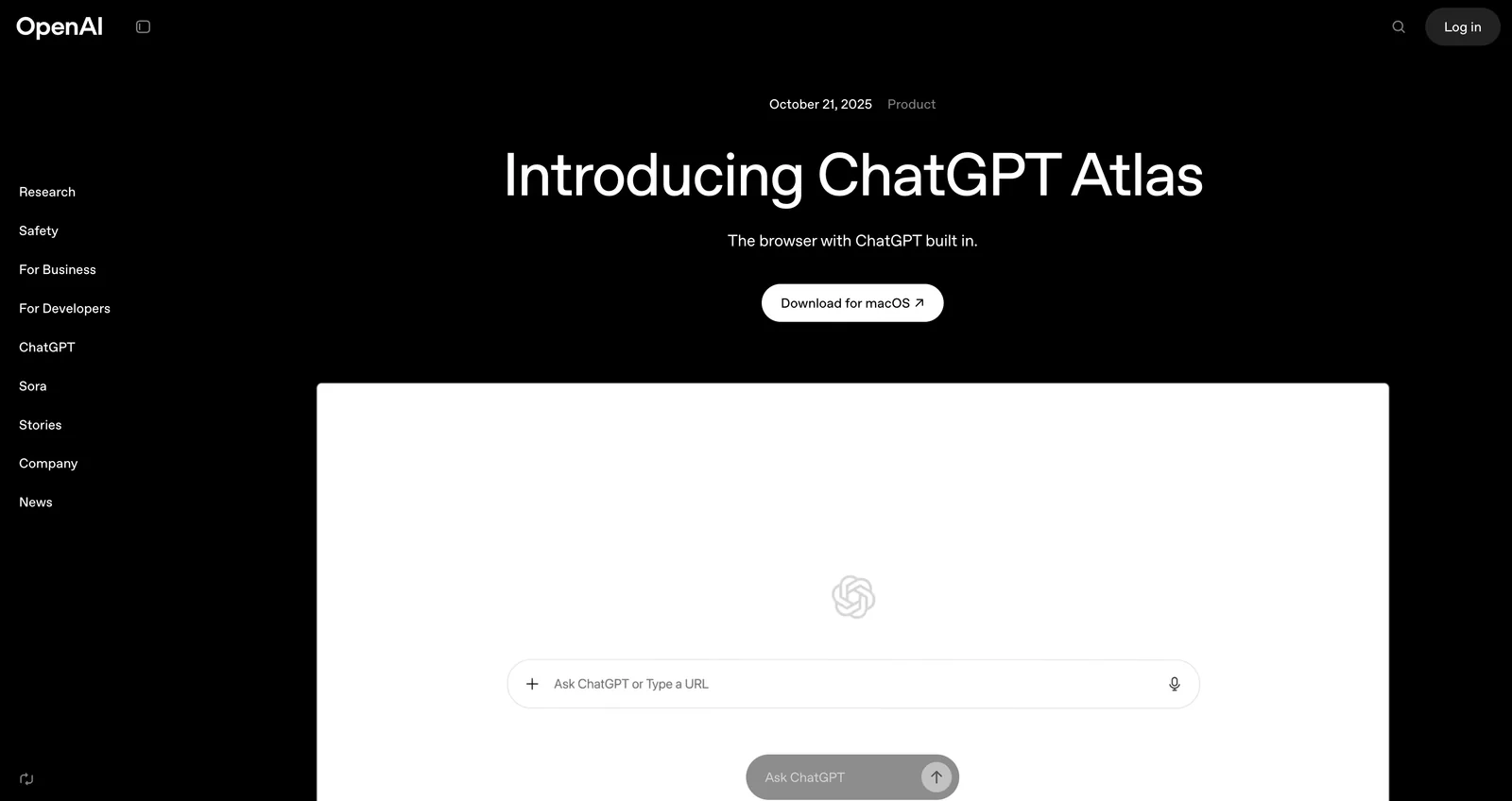ChatGPT Atlas screenshot 1