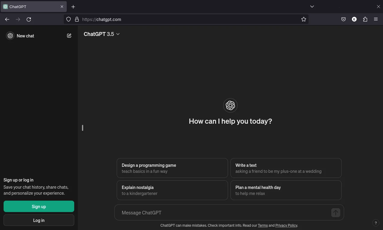 ChatGPT screenshot 1