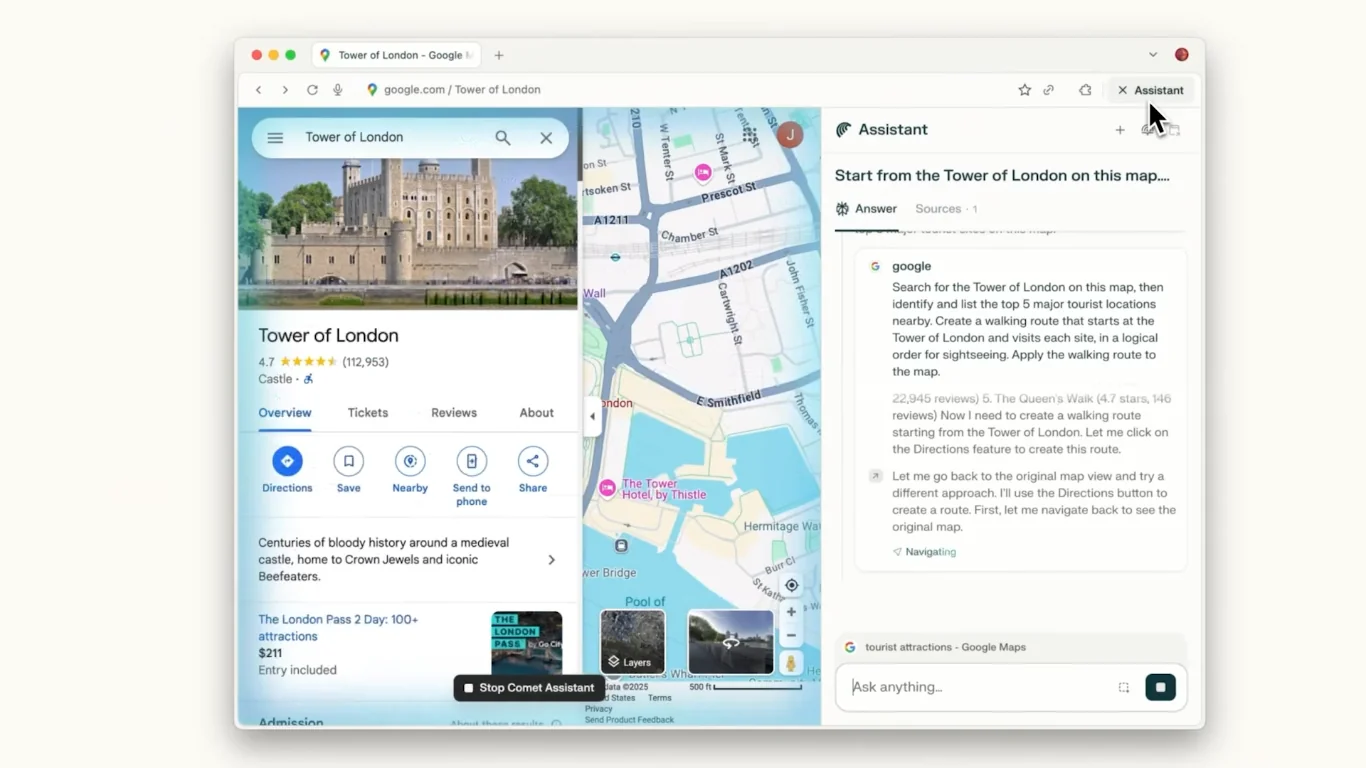 Comet Browser screenshot 4