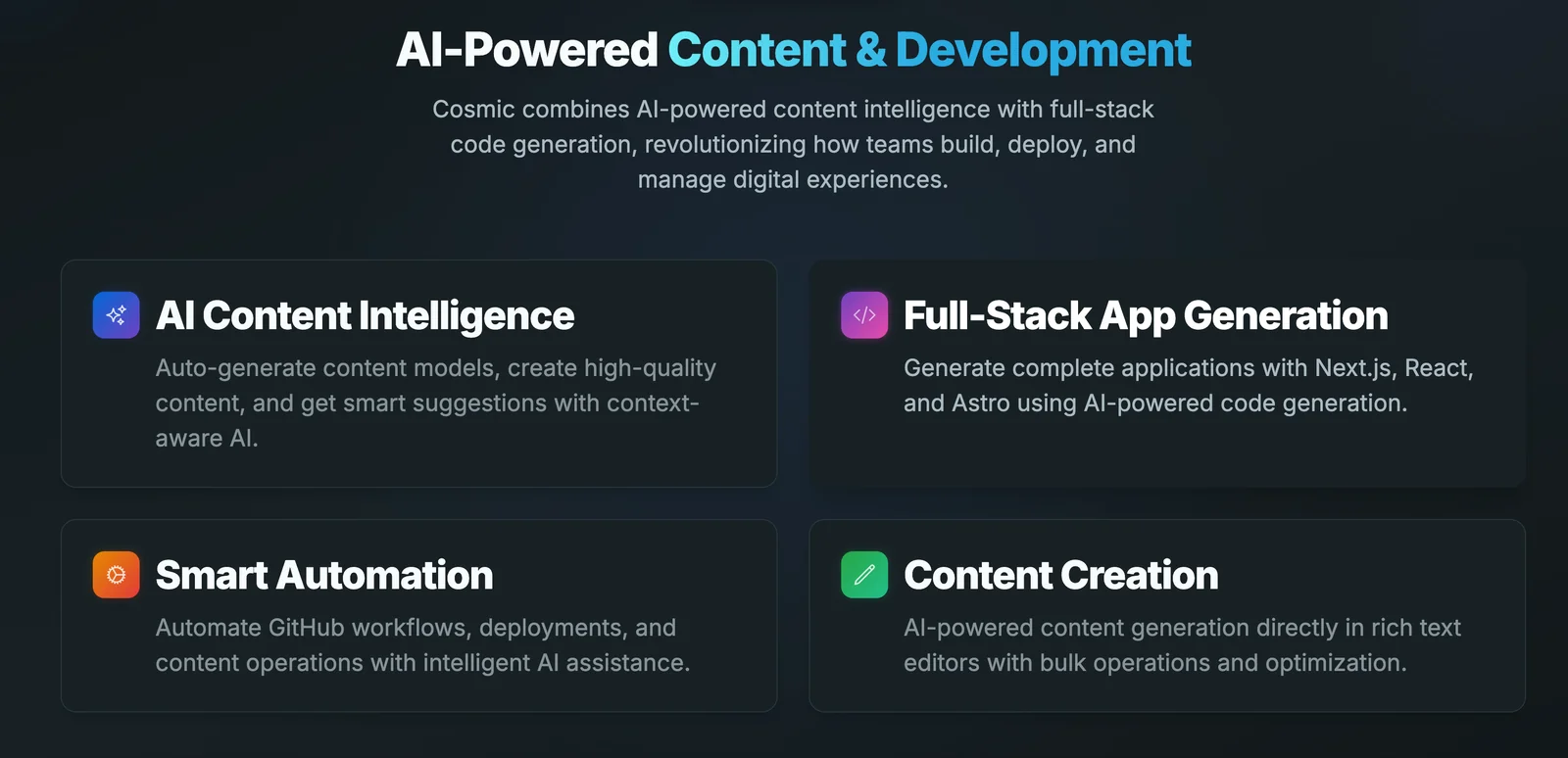 Cosmic AI Agents screenshot 2