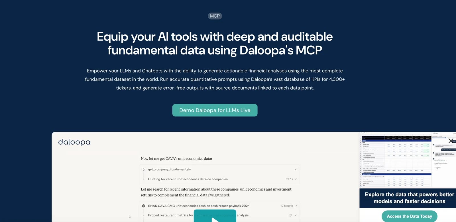 Daloopa screenshot 2