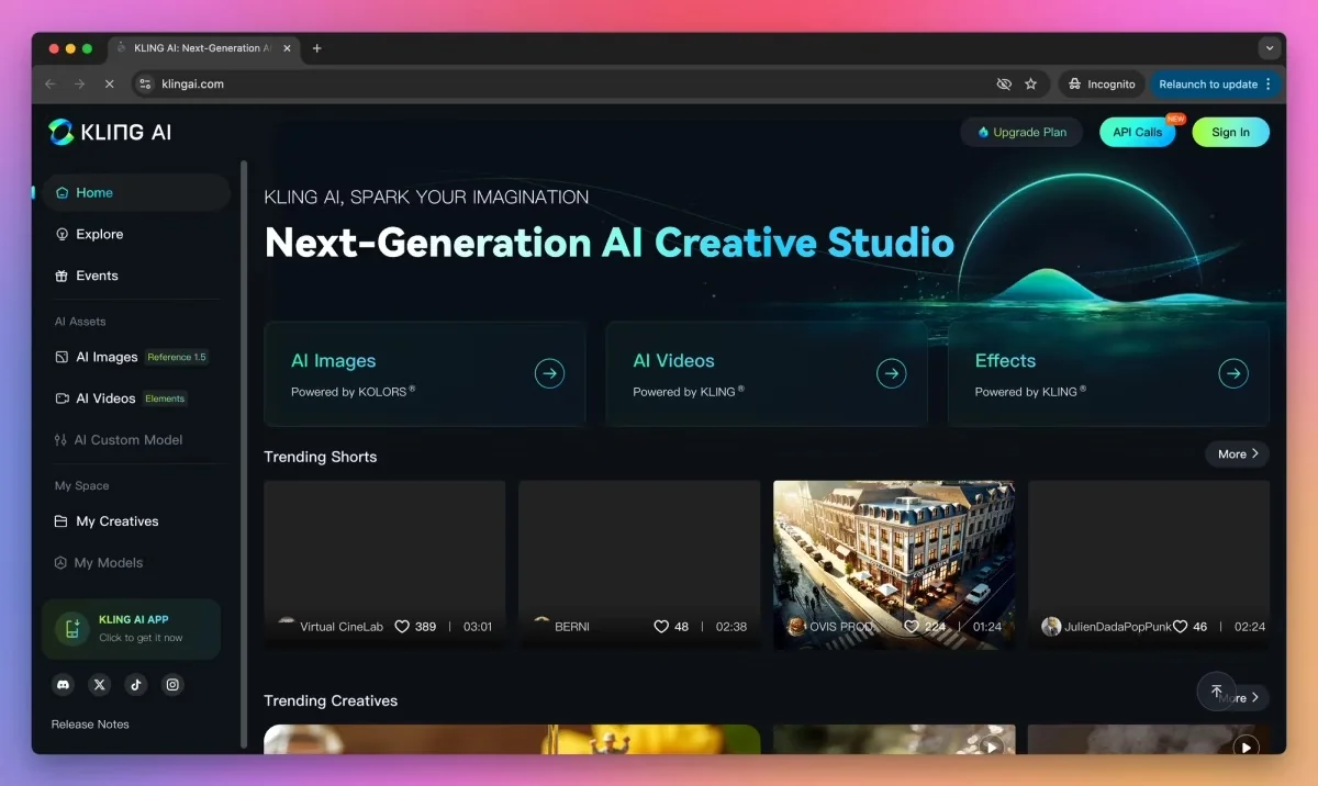 Kling AI screenshot 1