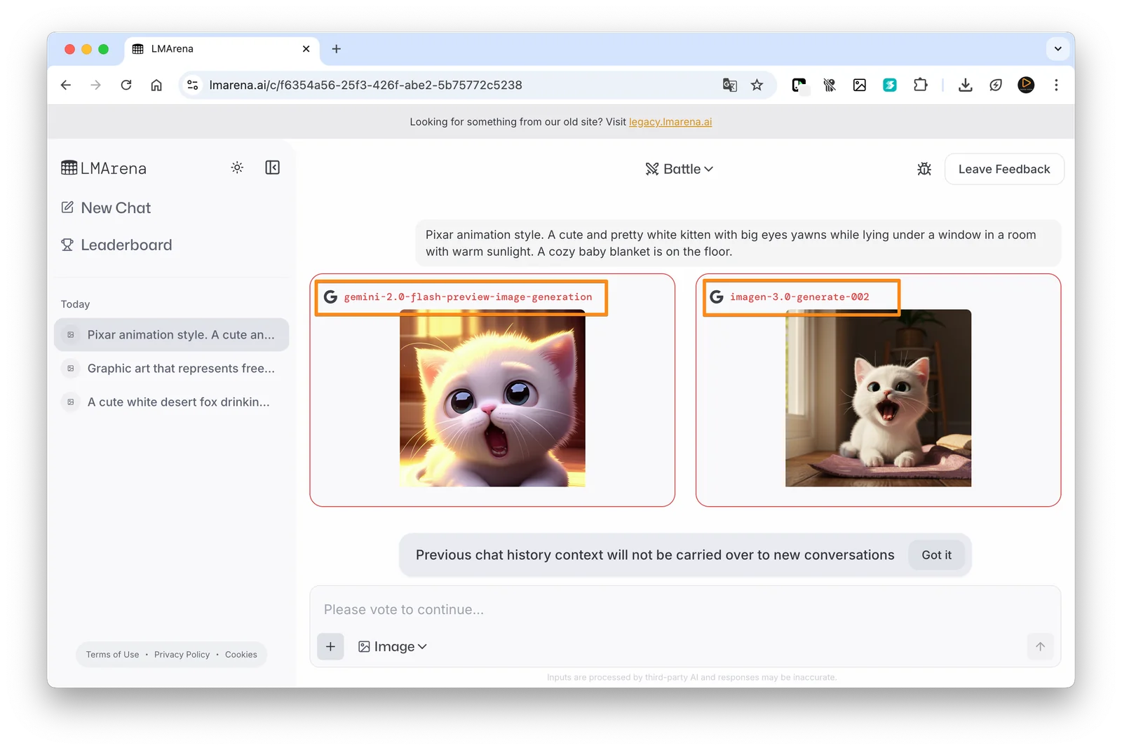 LMArena screenshot 2