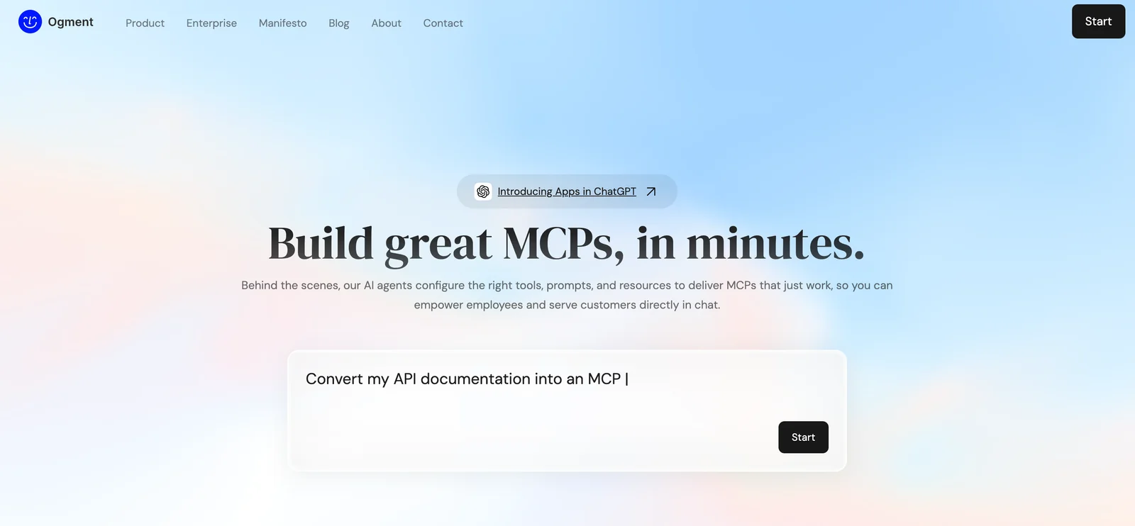 Ogment MCP-Builder screenshot 1