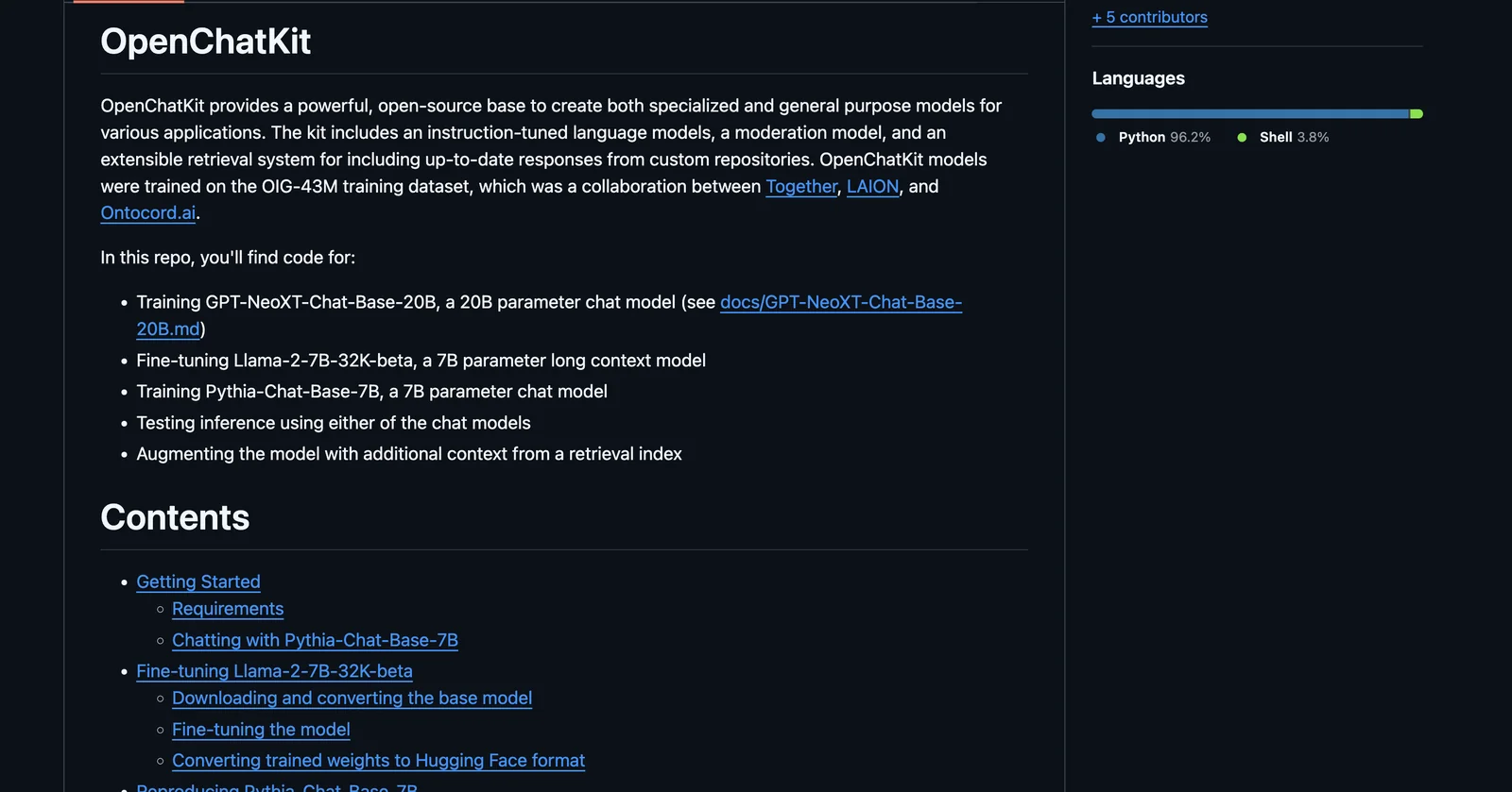 OpenChatKit screenshot 1