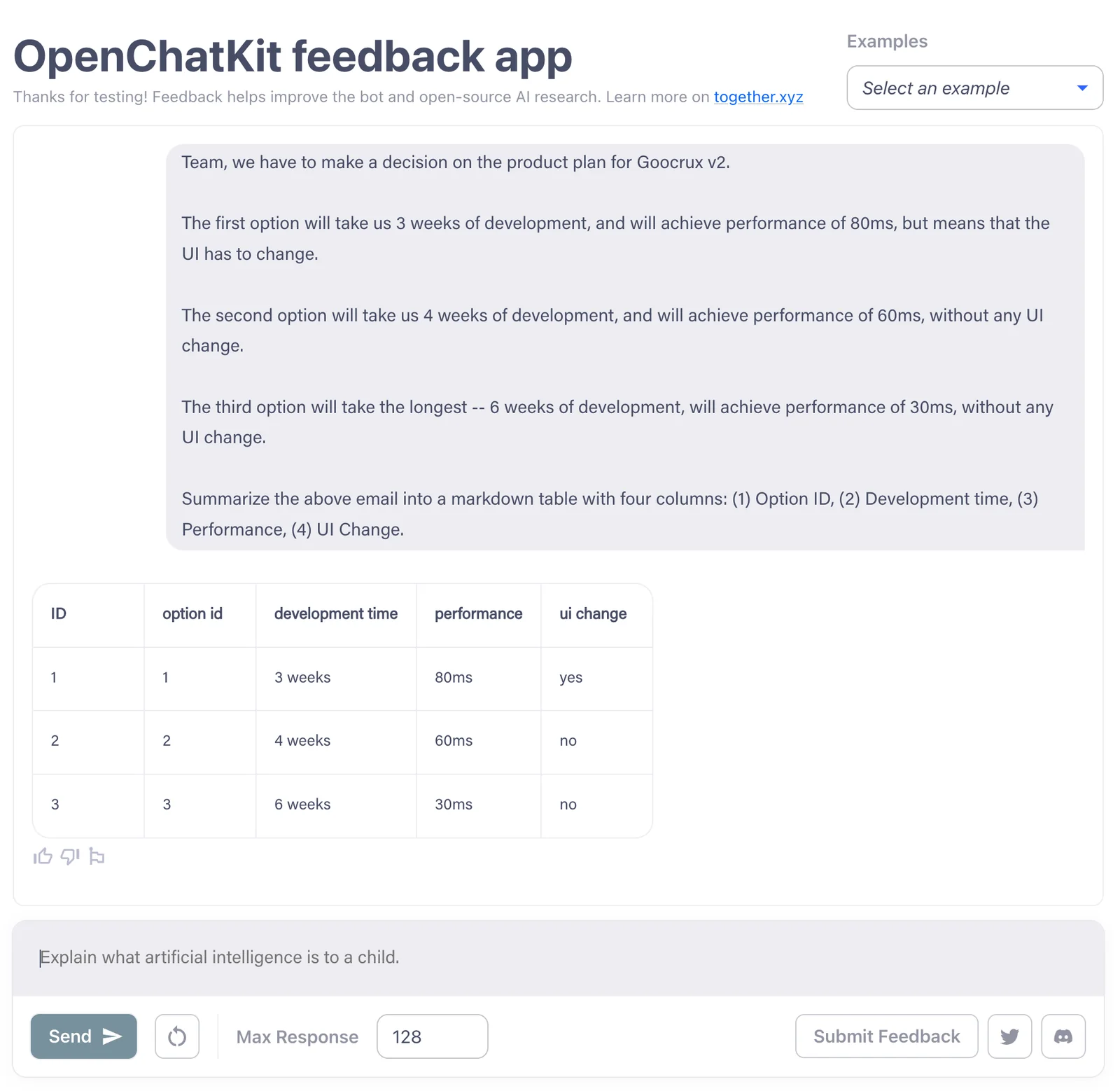 OpenChatKit screenshot 2