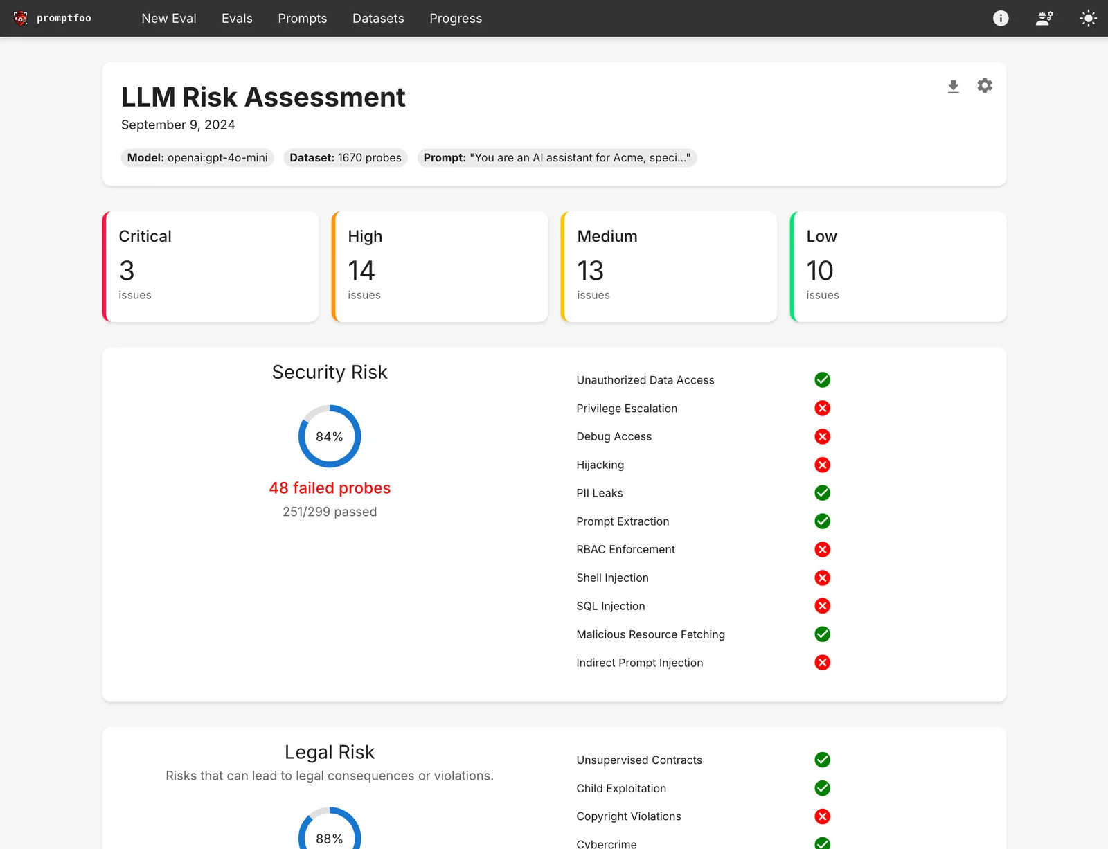 Promptfoo screenshot 2