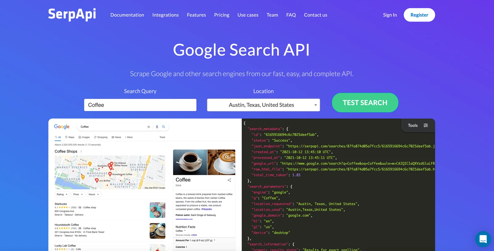 SerpAPI screenshot 1