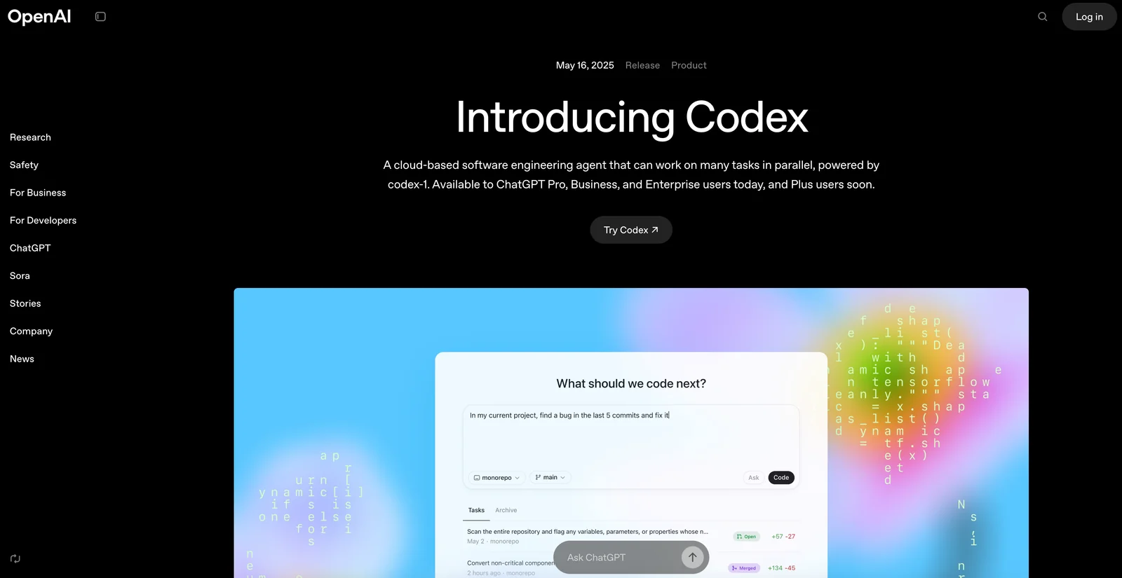 Codex screenshot 1