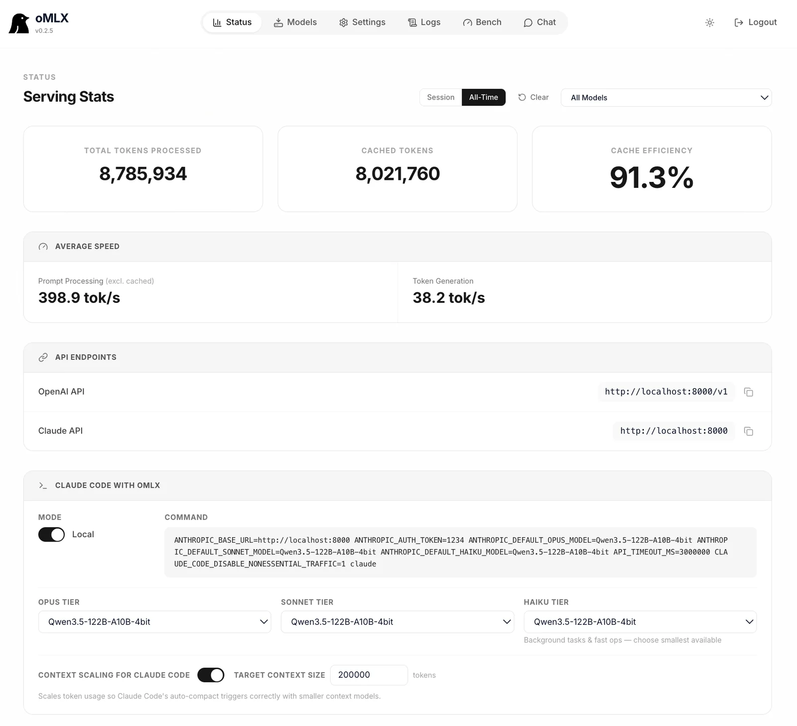 oMLX screenshot 1