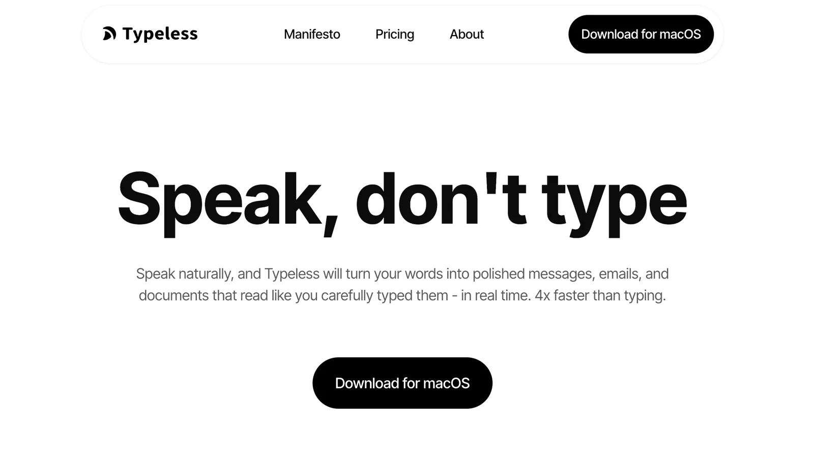 Typeless for iOS screenshot 1